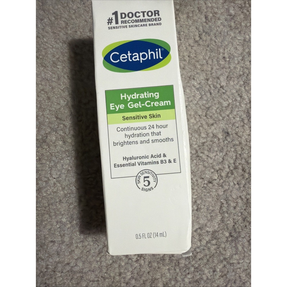 Cetaphil Hydrating Eye Gel Cream 0.5 oz Sensitive Skin Hyaluronic Acid NEW